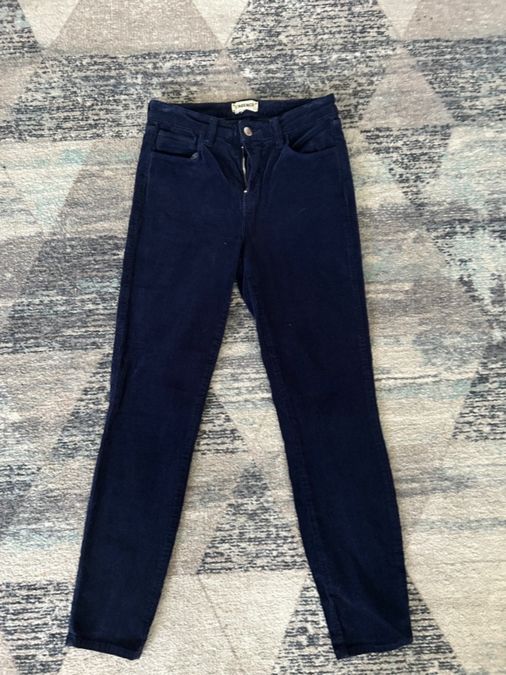 L'AGENCE Navy Corduroy Skinny Jeans
